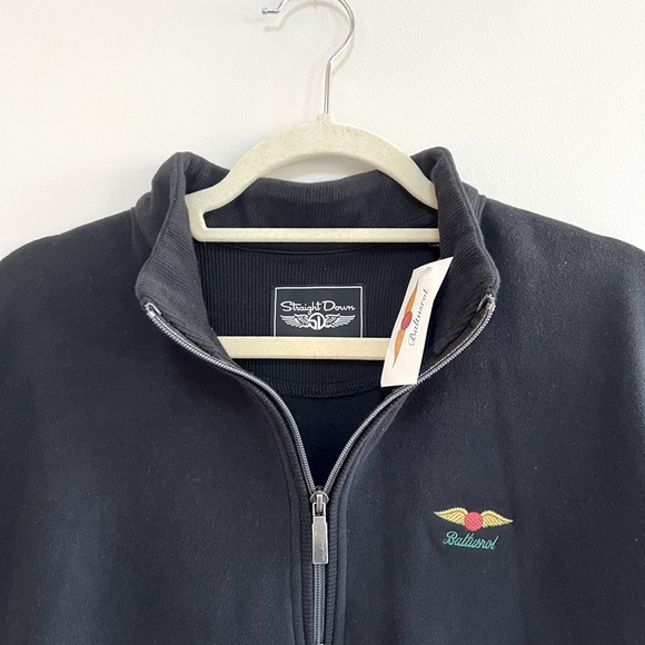 NWT Men’s Straight Down 3/4 Zip "Baltusrol" Black Cotton Golf Vest, size XL - Picture 3 of 8